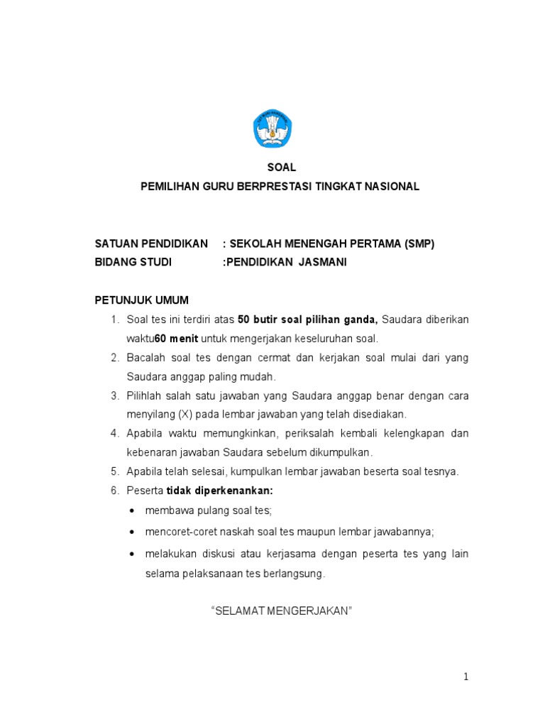 Soal penjas