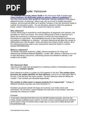 Vancouver Citation Style Citation Wellness