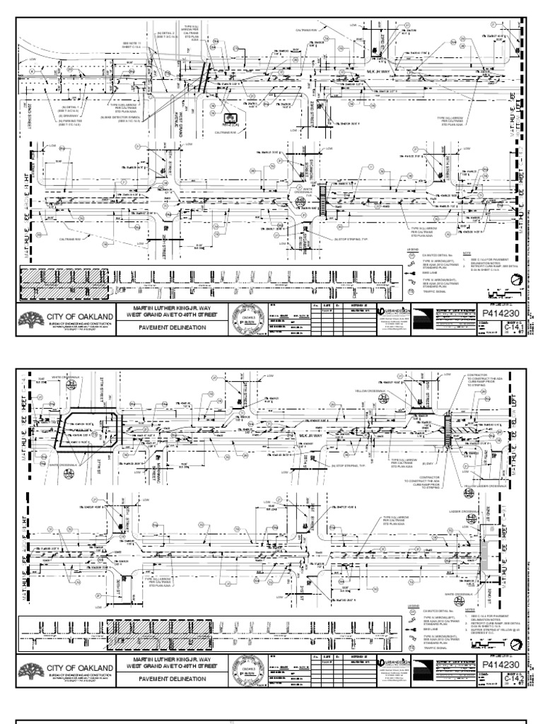 MLK Bikeway Striping Plan, W Grand To 40th, Oakland PDF Pedestrian