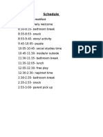 Schedule Thursday