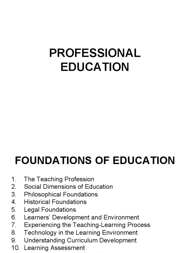 Foundations of Professional Education | PDF | Educational Assessment ...