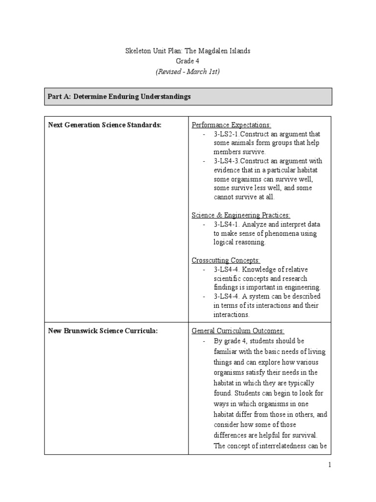 Scienceskeletonunitplan | PDF | Differentiated Instruction | Curriculum