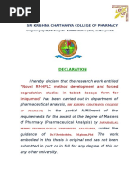 Sri Krishna Chaithanya College of Pharmacy: "Novel RP-HPLC Method Development and Forced