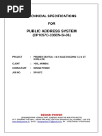 Technical Specification - PA System - P0