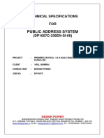 Technical Specification - PA System - P0