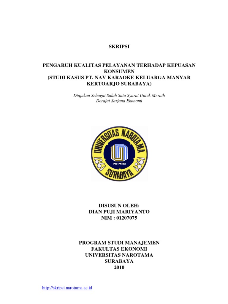 Skripsi Pengaruh Kualitas Pelayanan Terh