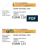 FORM 138: Bignay National High School