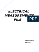 Electrical Measurements File: Abhishek Kainth 205/COE/14