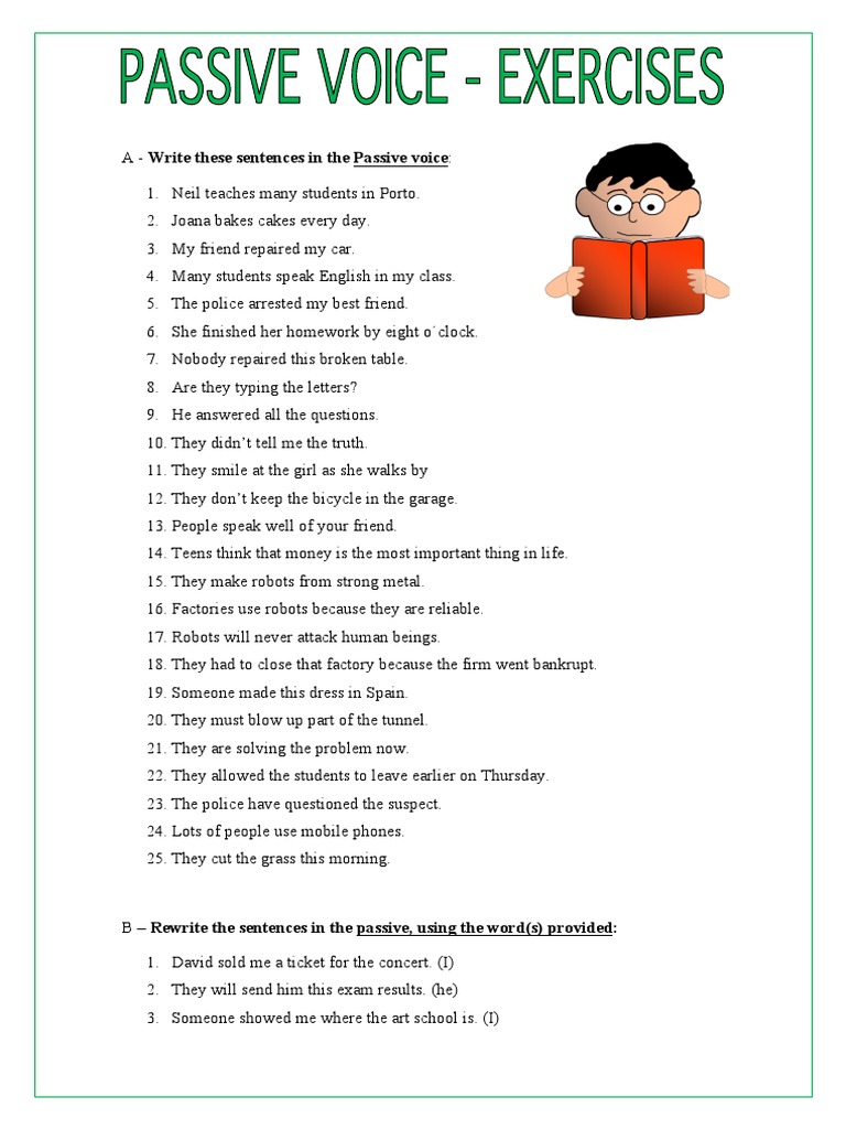 Passive Voice Exercises for Students | PDF | Language Arts & Discipline ...