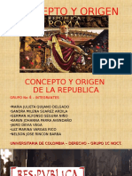 Exposicion Concepto y Origen de La Republica Romana