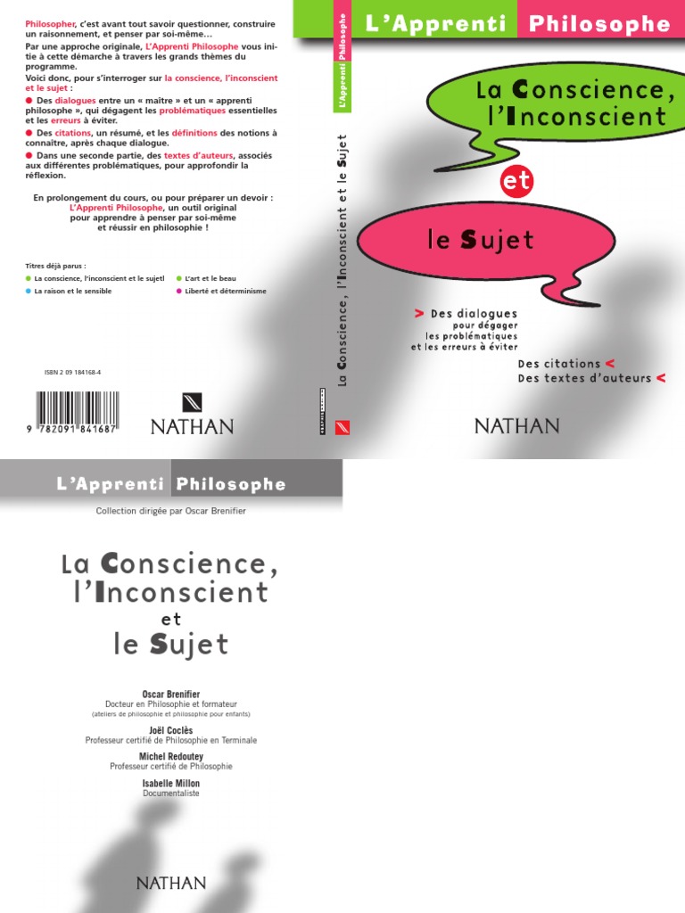 La Conscience L Inconscient Et Le Sujet | PDF | Conscience | Raison