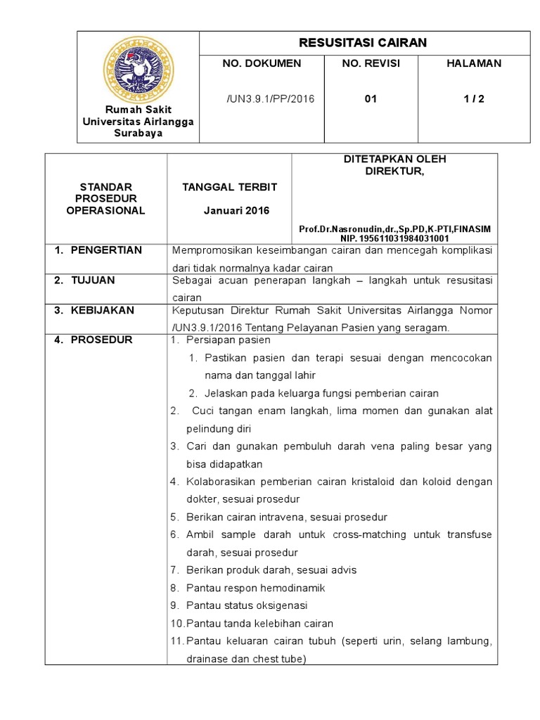Sop Resusitasi Bayi Baru Lahir