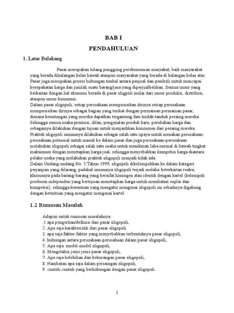 Makalah Pasar Oligopoli Pdf