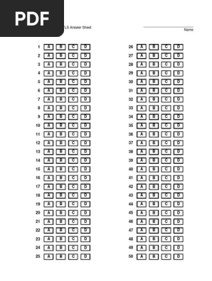 ITLS Answer Sheet
