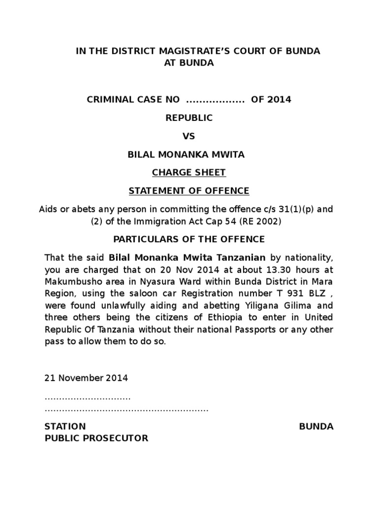 Charge Sheet | PDF