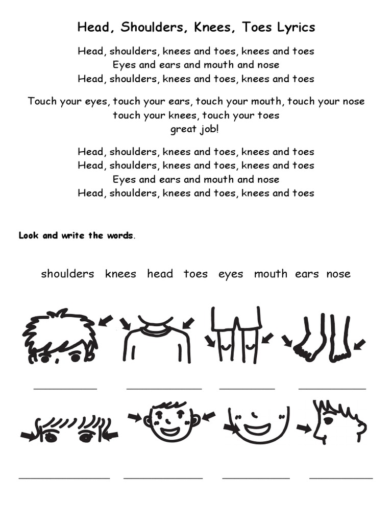 Head Shoulders Knees And Toes Paroles à Imprimer Head Shoulders Lyrics Worksheet | PDF