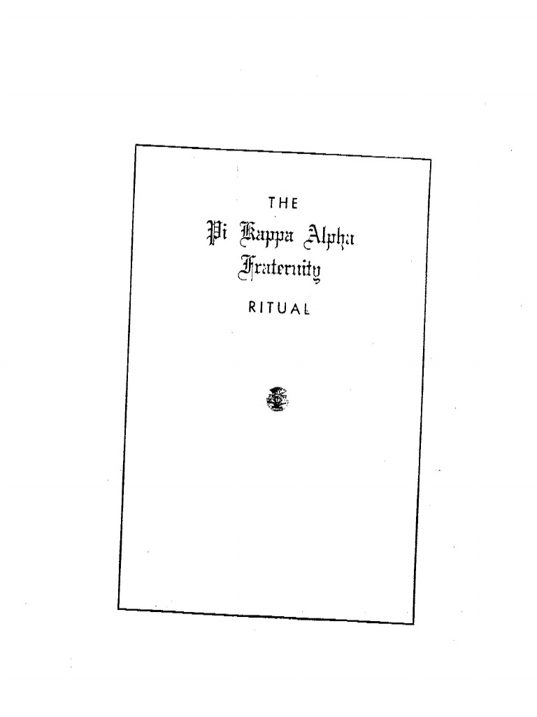 Pi Kappa Alpha Ritualbook | PDF | Clubs And Societies | Student Societies