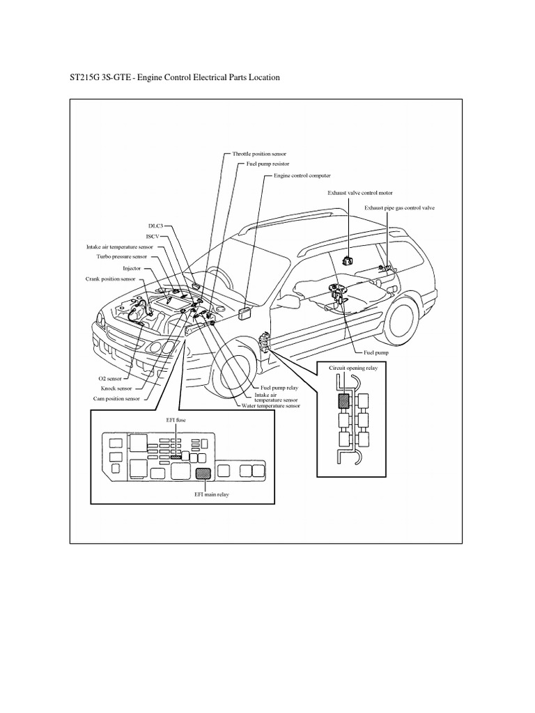 Caldina Electrical Wiring Diagram | PDF | Throttle | Turbocharger