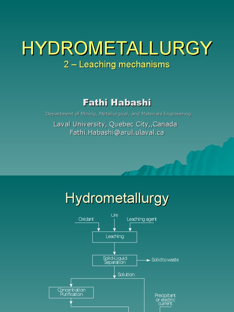 2 Leaching Mechanisms Dissolution Chemistry Chemical Reactions