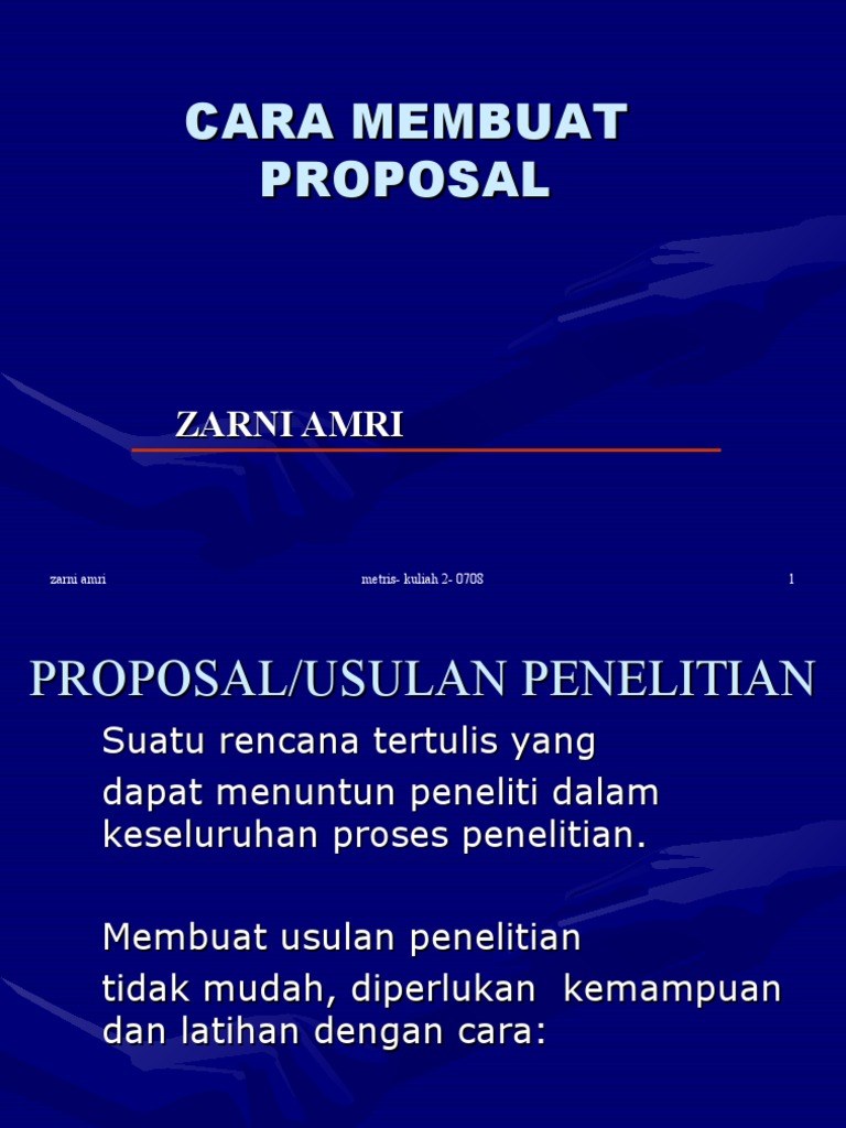 Cara Membuat Proposal Penelitian