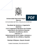 QuímicaGeneral Laboratorio Informe1 DensidadDeSólidosYLíquidos