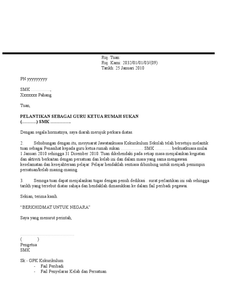 Contoh Surat Pajakan Lori