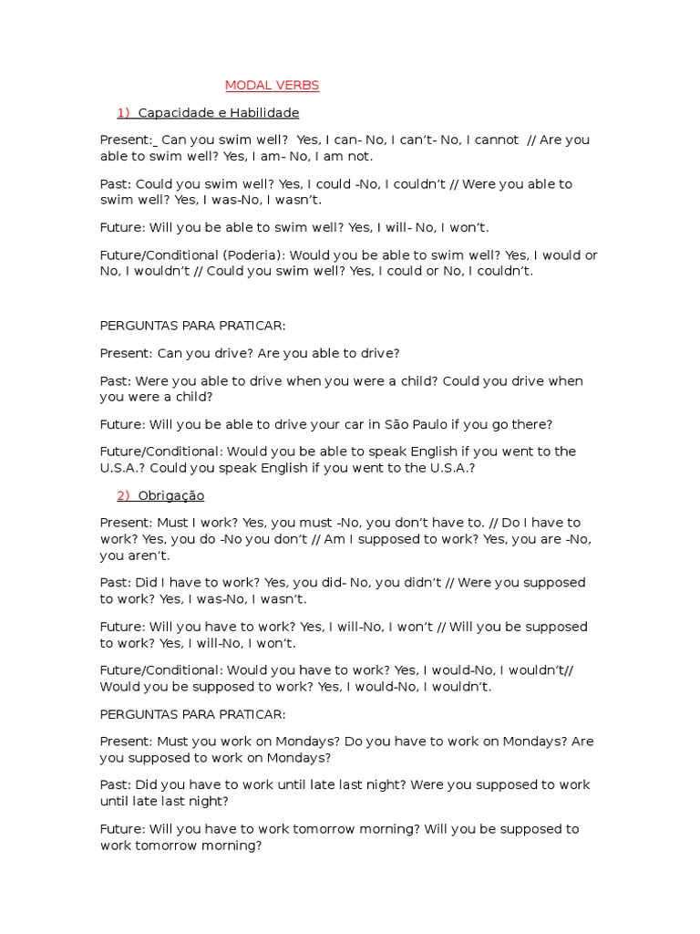 Modal Verbs Download Free Pdf Linguistic Morphology Semantics