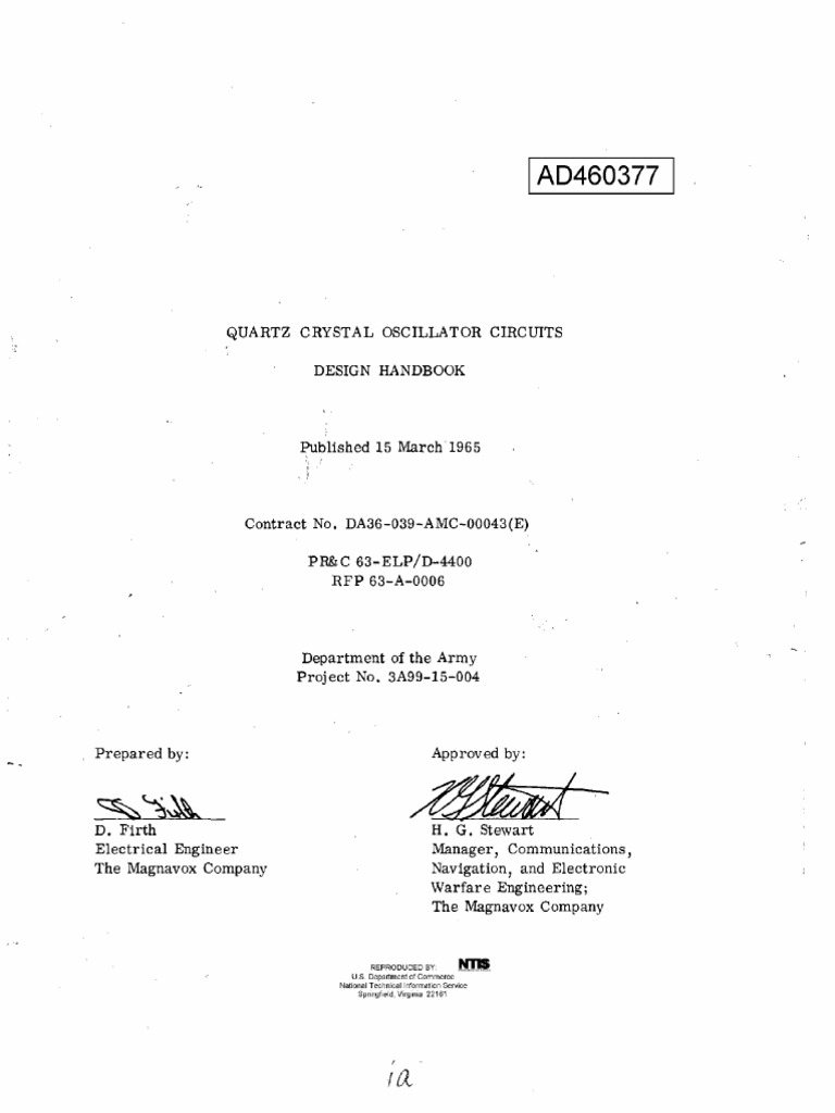 Quartz Crystal Oscillator Circuits Design Handbook PDF Amplifier