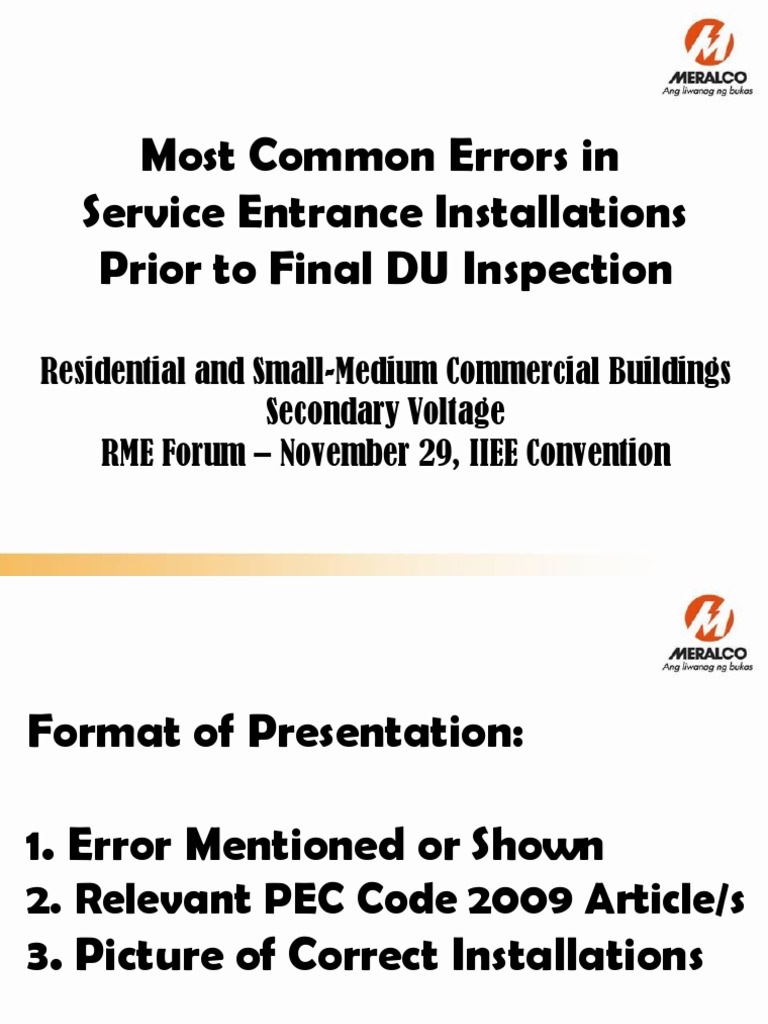 Common Service Entrance Errors | PDF | Electrical Wiring | Electrical ...