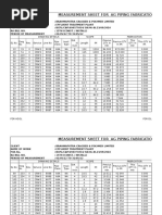 Measurement Sheet For Ag Piping Fabrication