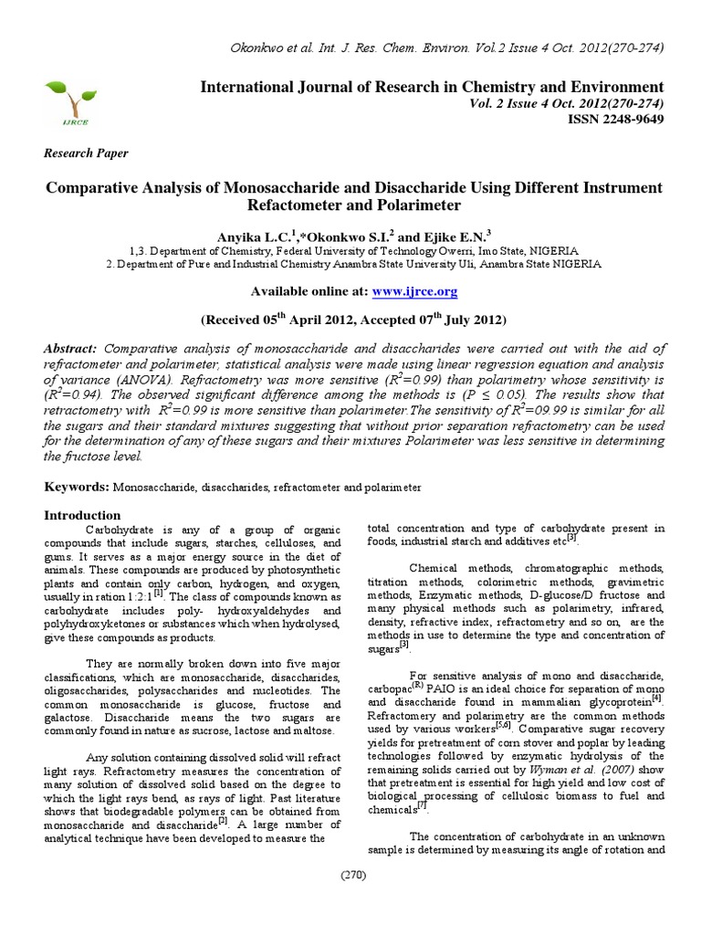 jurnal kimia internasional karbohidrat.pdf Fructose Carbohydrates