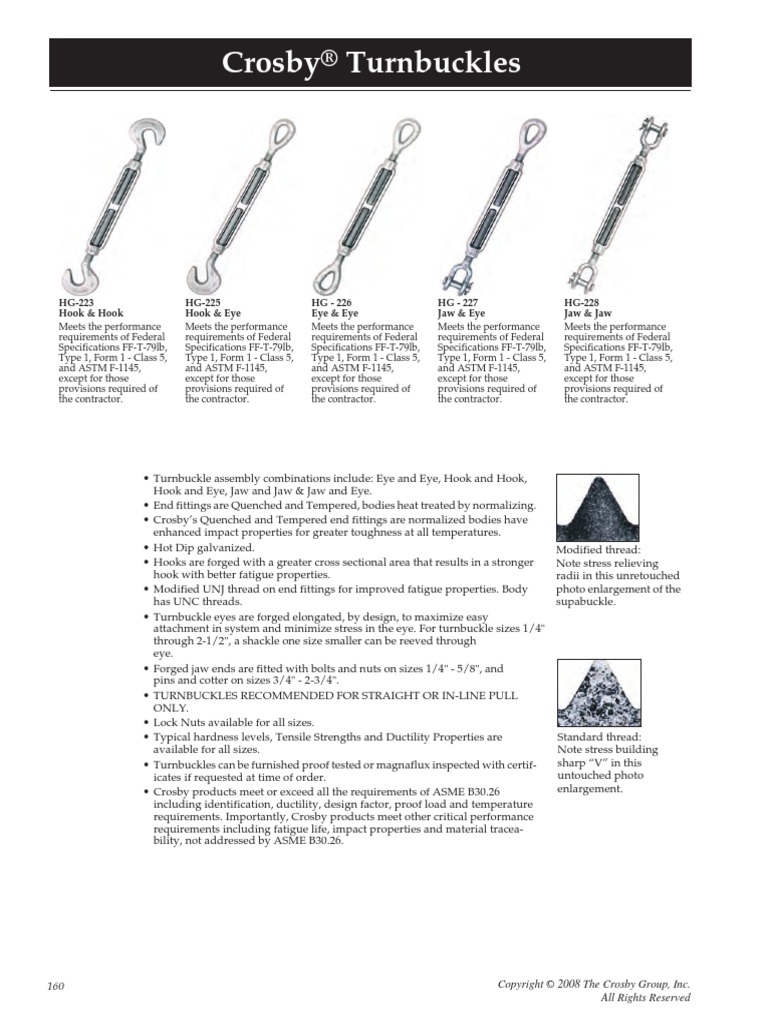 Crosby® Turnbuckles PDF Screw Heat Treating