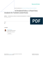 2015 Determinants of Dividend Policy A Panel Data Analysis of Turkisk Listed Firms PDF