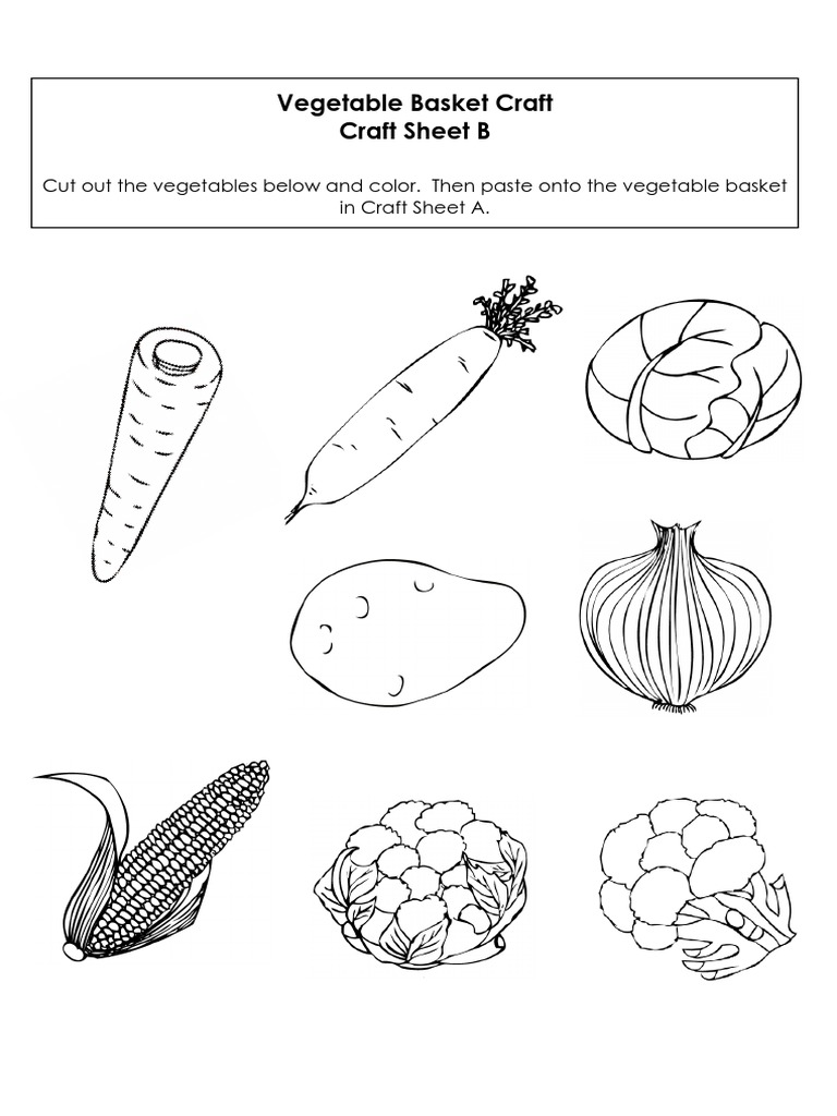 Vegetable Basket Craft Craft Sheet B | PDF, image size:768x1024