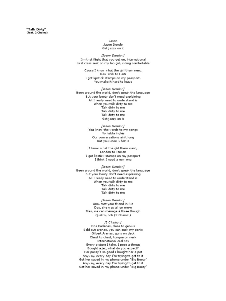 Jason Derulo-Talk Dirty | PDF