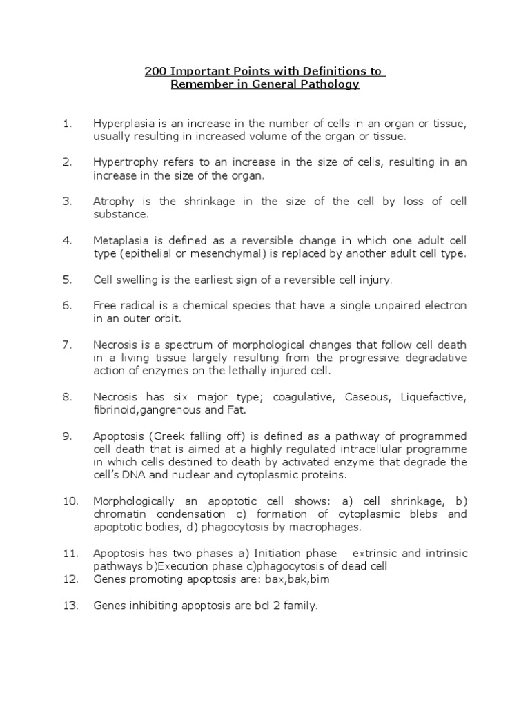 200 Important Points PDF Apoptosis Necrosis