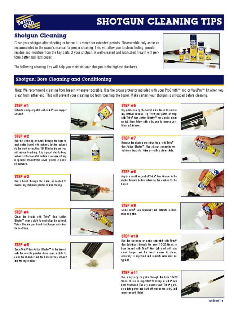 Pd Cleaning Instructions Shotgun Shotgun Projectiles