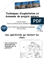D. Goetz - Techniques Dexploitation Et Economie Des Projets Miniers