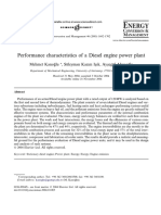 Performance Characteristics of A Diesel Engine Power Plant: Mehmet Kanog Lu, Su Leyman Kazım Isßık, Aysßegu L Abusßog Lu