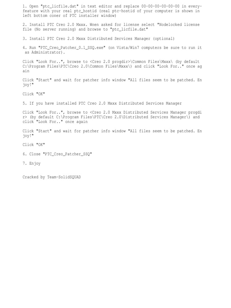Ptc_licfile.dat creo 2.0 download