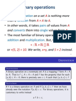 Binary Operations: A A × A A A A