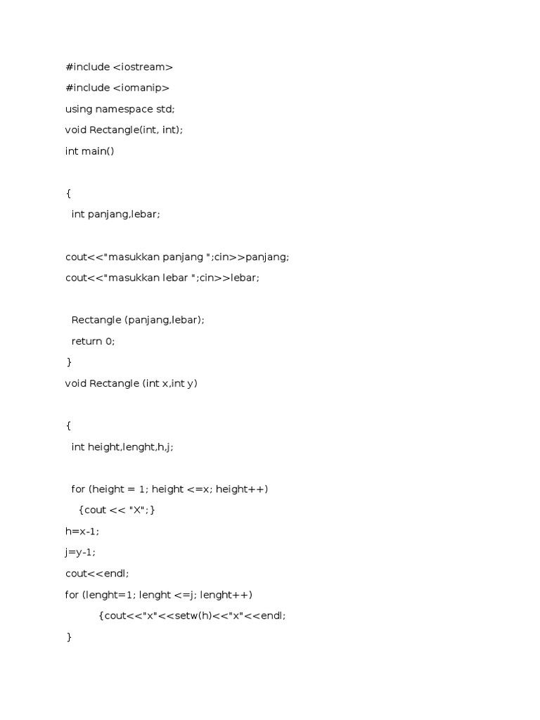 C++ Program to Draw a Rectangle | PDF