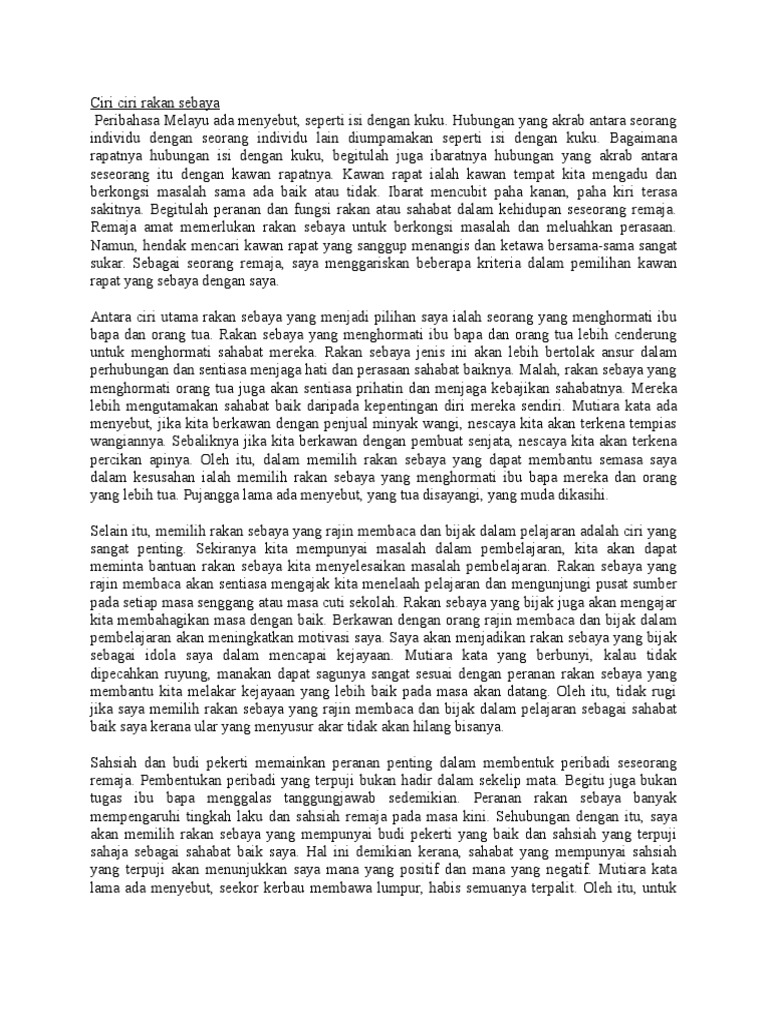 Ciri Ciri Rakan Sebaya Pdf