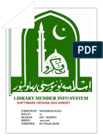 Library Member Info System: Software Design Document