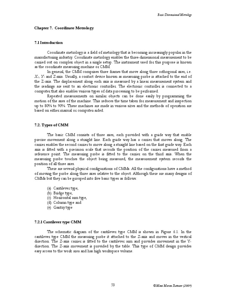 Chapter 7 - Coordinate Metrology | PDF | Scientific Observation ...