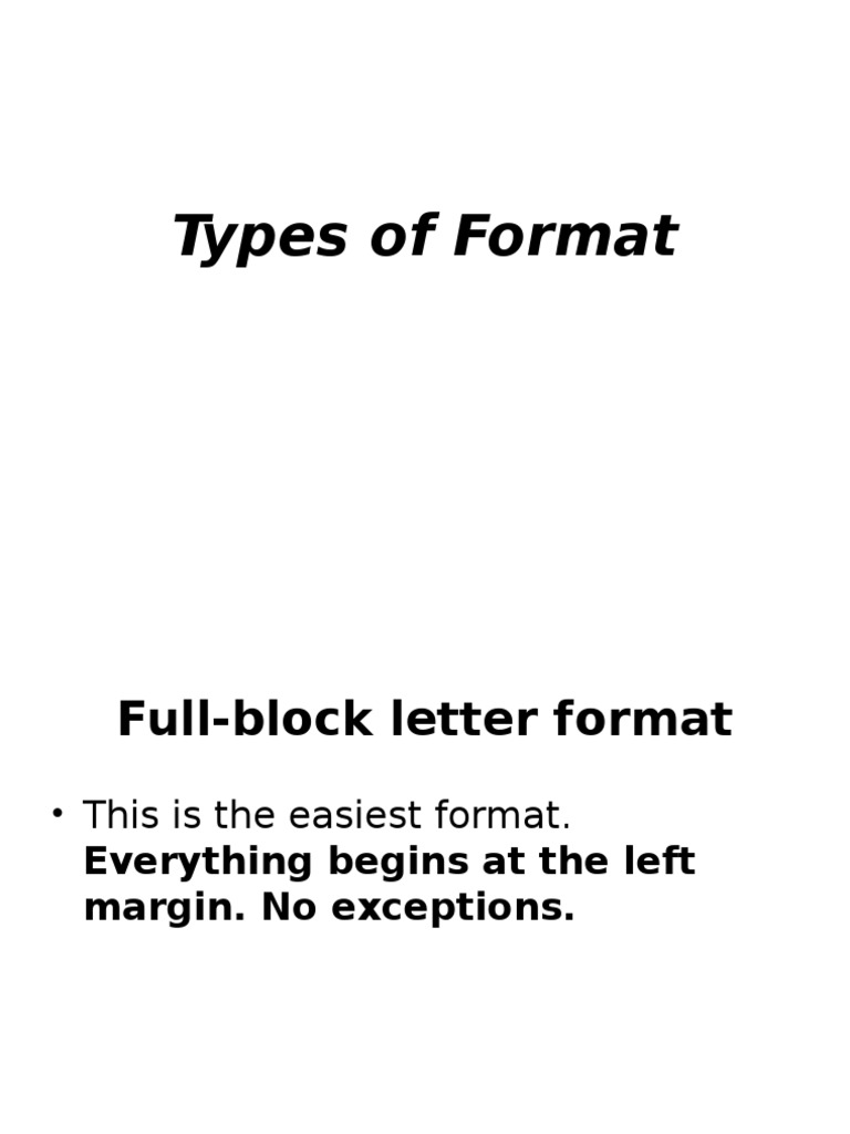 Types of Format | PDF | Paragraph | Writing