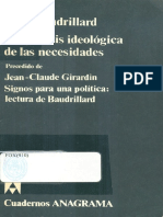 Baudillard - Genesis Ideológica de las necesidades