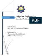 Irrigation Engineering: Numerical Problems