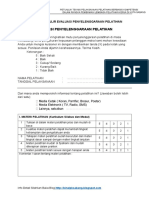 Format Contoh Formulir Evaluasi Penyelenggaraan Pelatihan PDF