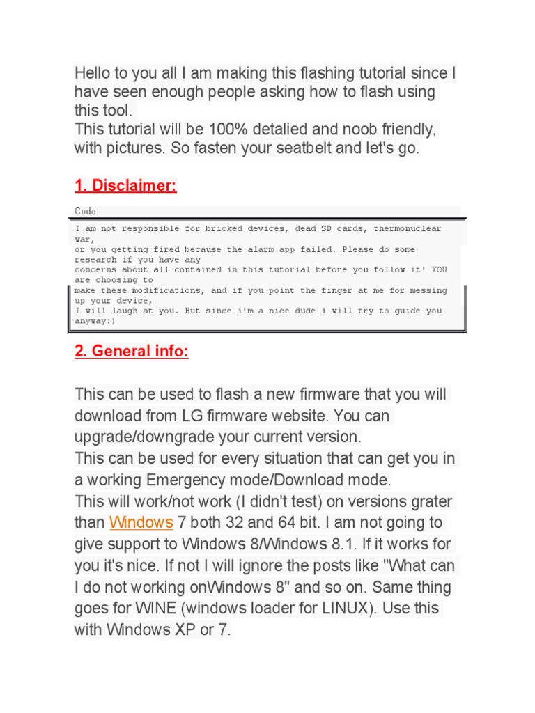 LG Flash Tool Tutorial for Beginners | PDF | Device Driver | Adobe Flash